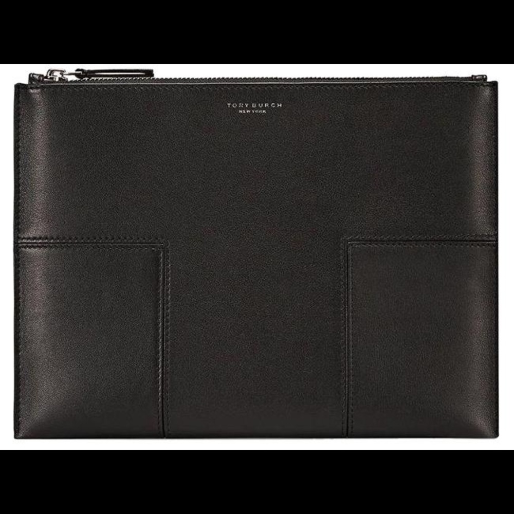 NWT Tory Burch T Block Medium Leather Pouch